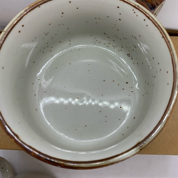 Speckled Stoneware Sunflower Mugs Set of 2 Made in Japan - Picture 10 of 11